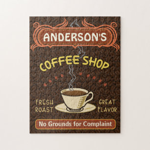 Coffee Shop Mug Create Your Own Personalised Brown Jigsaw Puzzle
