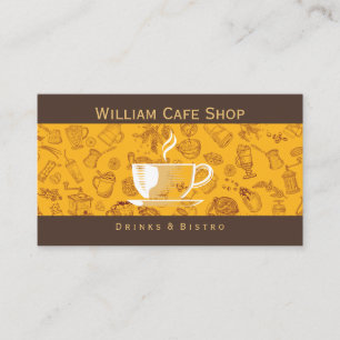 Coffee Shop Pattern   Cafe Restaurant Business Card