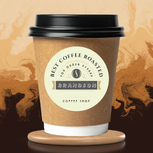 Coffee shop Personalised Branding  Classic Round Sticker