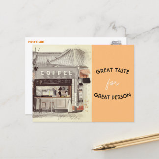 Coffee shop postcard