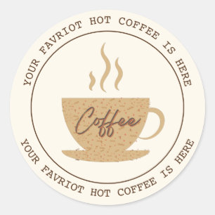 Coffee Shop Professional branded logo Classic Round Sticker
