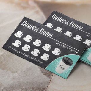 Coffee Shop Rustic Chalkboard 10 Cups Loyalty