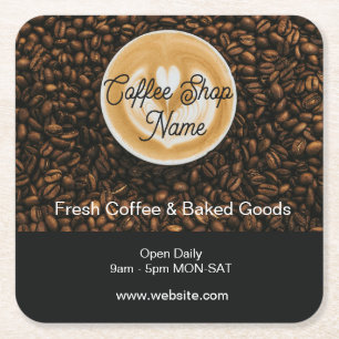 Coffee Shop Square Paper Coaster Cafe Drink