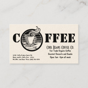 Coffee Shop Steaming Cup Cafe Business Card