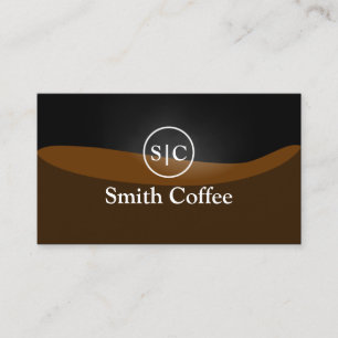 Coffee Shop Stylish Monogram Logo Plain Business Card