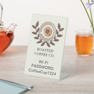 Coffee Shop Tabletop Pedestal Sign