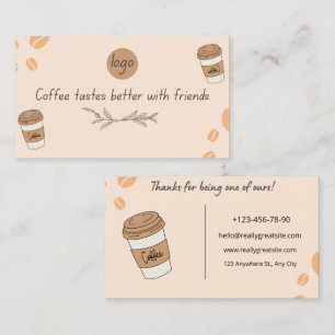 Coffee Shop Thank You Loyalty Card Design