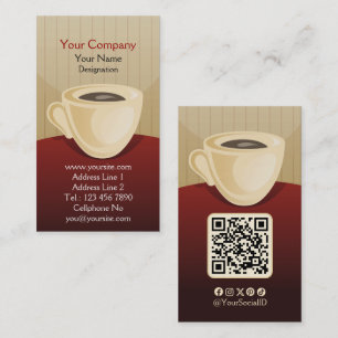 Coffee Shop vertical Business Cards