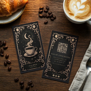 Coffee Shop Vintage Celestial Cafe Branding Business Card
