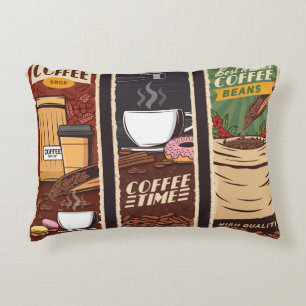 Coffee shop vintage vintage banners, cafeteria an decorative cushion