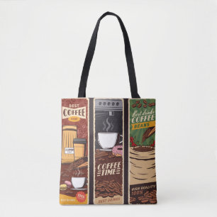Coffee shop vintage vintage banners,  cafeteria an tote bag