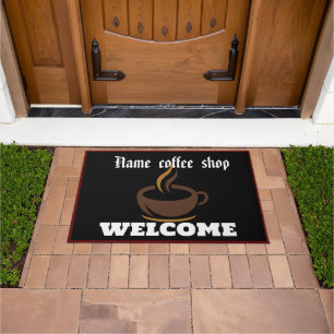 Coffee Shop Welcome restaurant Personalised Name Doormat