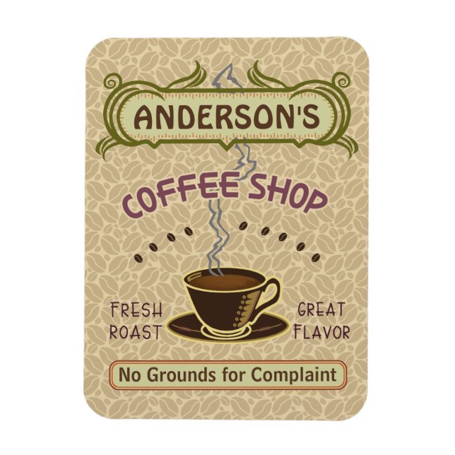 Coffee Shop with Cup Create Your Own Personalised Magnet (Vertical)