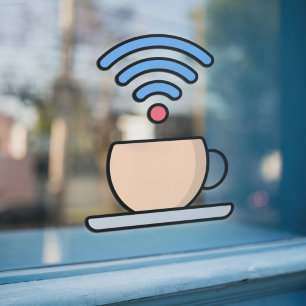 Coffee Shop With Free WIFI Internet Password Window Cling