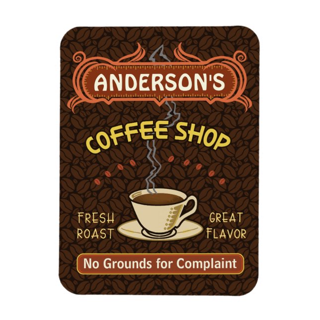 Coffee Shop with Mug Create Your Own Personalised Magnet (Vertical)