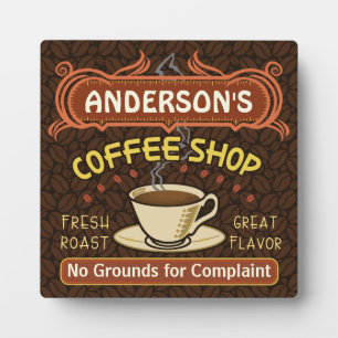 Coffee Shop with Mug Create Your Own Personalised Plaque