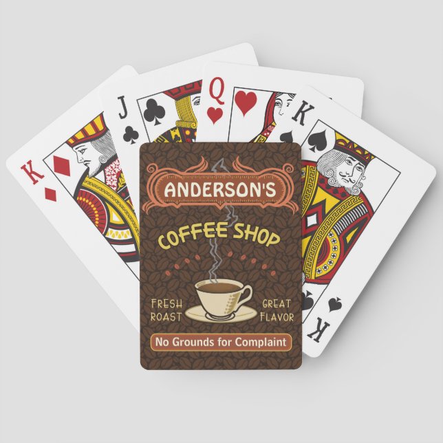 Coffee Shop with Mug Create Your Own Personalised Playing Cards (Back)