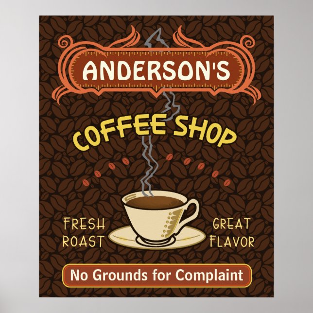 Coffee Shop with Mug Create Your Own Personalised Poster (Front)