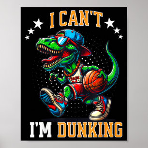 Coffee Shopg Basball Dinosaur T Rex Player Kids Poster