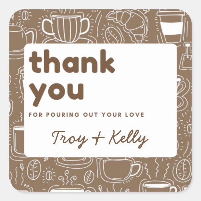 Coffee Shower Favour Sticker (Front)