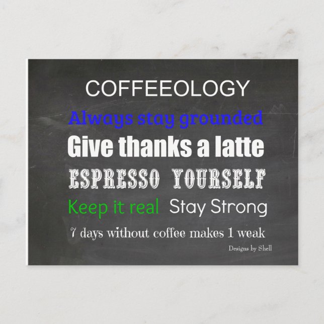 Coffee Sign Coffeeology Postcard (Front)