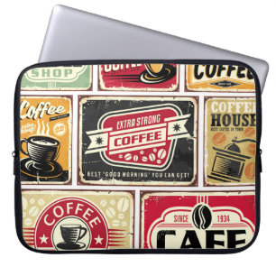 Coffee signs and labels collection. Retro and vint Laptop Sleeve