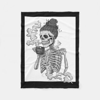 Coffee Skeleton Shirt Government Agencyd Vintage Fleece Blanket