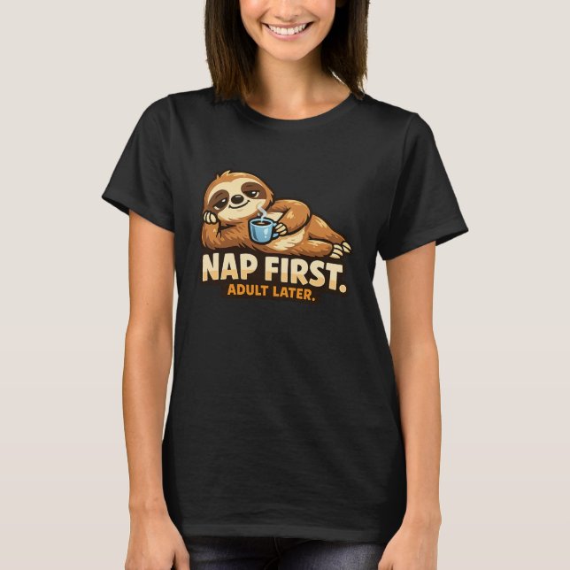 Coffee Sloth - Critter Kingdom T-Shirt (Front)