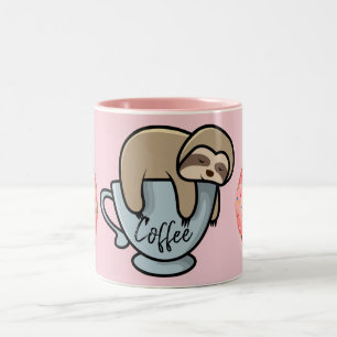 Coffee Sloth Two-Tone Coffee Mug