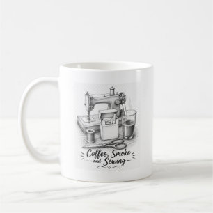 Coffee Smoke Sewing Vintage Sketch Coffee Mug Gift