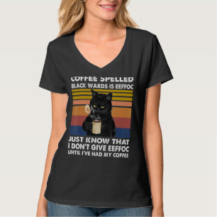 Coffee Spelled Backwards Is Eeffoc Cat Saying Vin T-Shirt