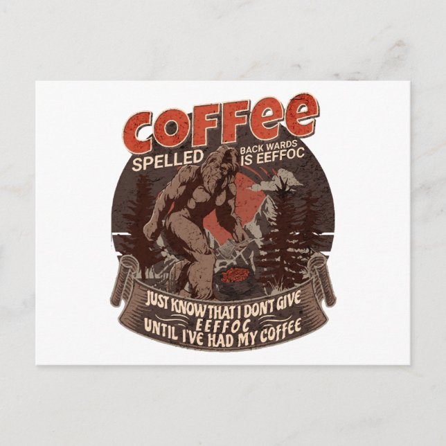 Coffee Spelled Backwards Is Eeffoc  Holiday Postcard (Front)