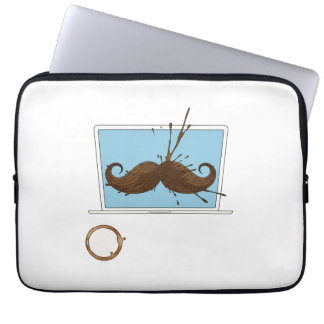 Coffee Spill Moustache Sleeve | Funny Laptop Work