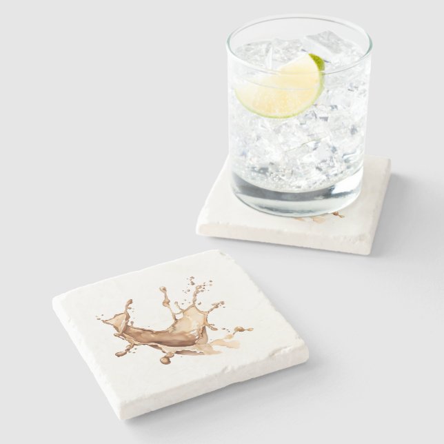 Coffee Spill Stone Coaster (Side)