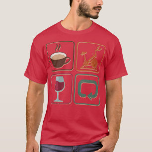 Coffee Spin Wine Repeat Fitness Cyclist Vintage Gy T-Shirt