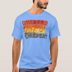 Coffee Spin Wine Repeat Fitness Cyclist Vintage Gy T-Shirt