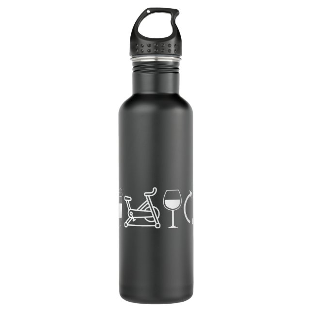 Coffee Spin Wine Repeat Funny Spinning Class Worko 710 Ml Water Bottle (Front)