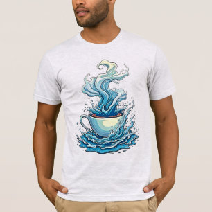 Coffee Splash: Dynamic Art T-Shirt