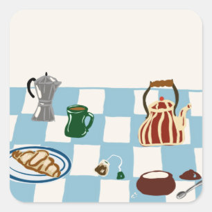 coffee square sticker