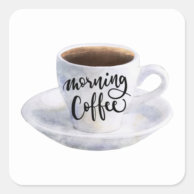coffee square sticker (Front)