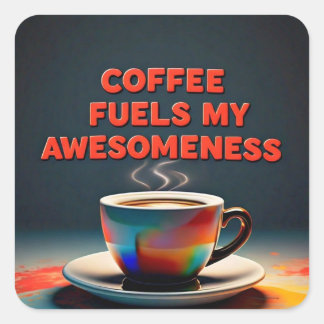COffee Square Sticker