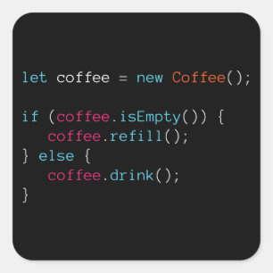 Coffee Square Sticker