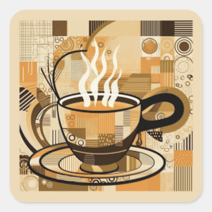 Coffee Square Sticker