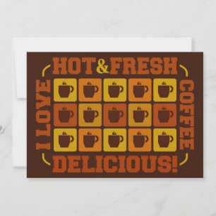 Coffee Squares invitation, customisable Invitation