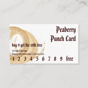 Coffee Stain American Punchcard Loyalty Card