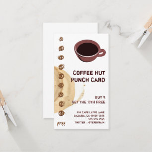 Coffee Stain and Cup Drink Punch Card