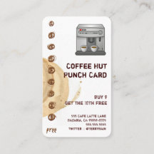 Coffee Stain and Cup Drink Punchcard
