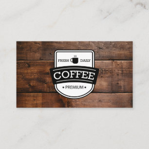 Coffee Stain   Coffee Shop Barista Wood Trim Business Card