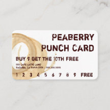 Coffee Stain Drink Punchcard