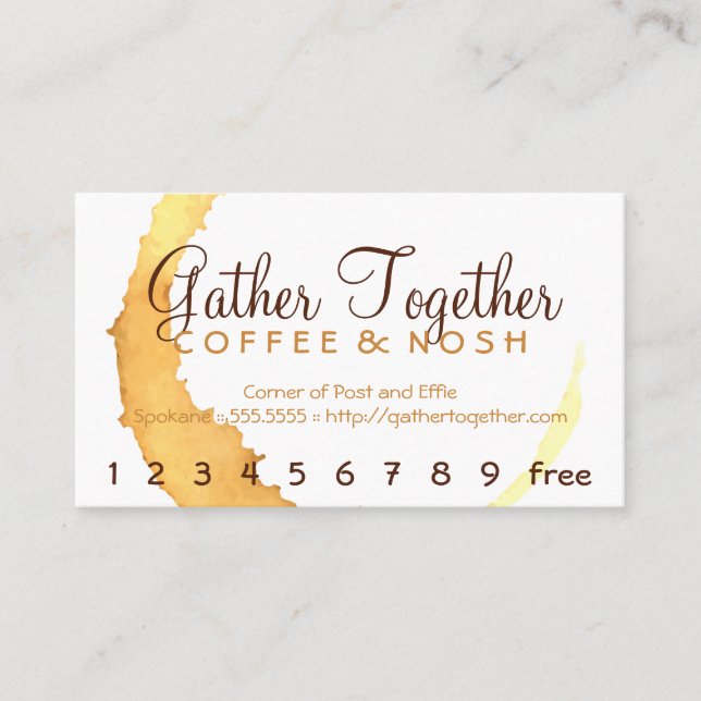 Coffee Stain Gather Punch / Loyalty Card (Front)